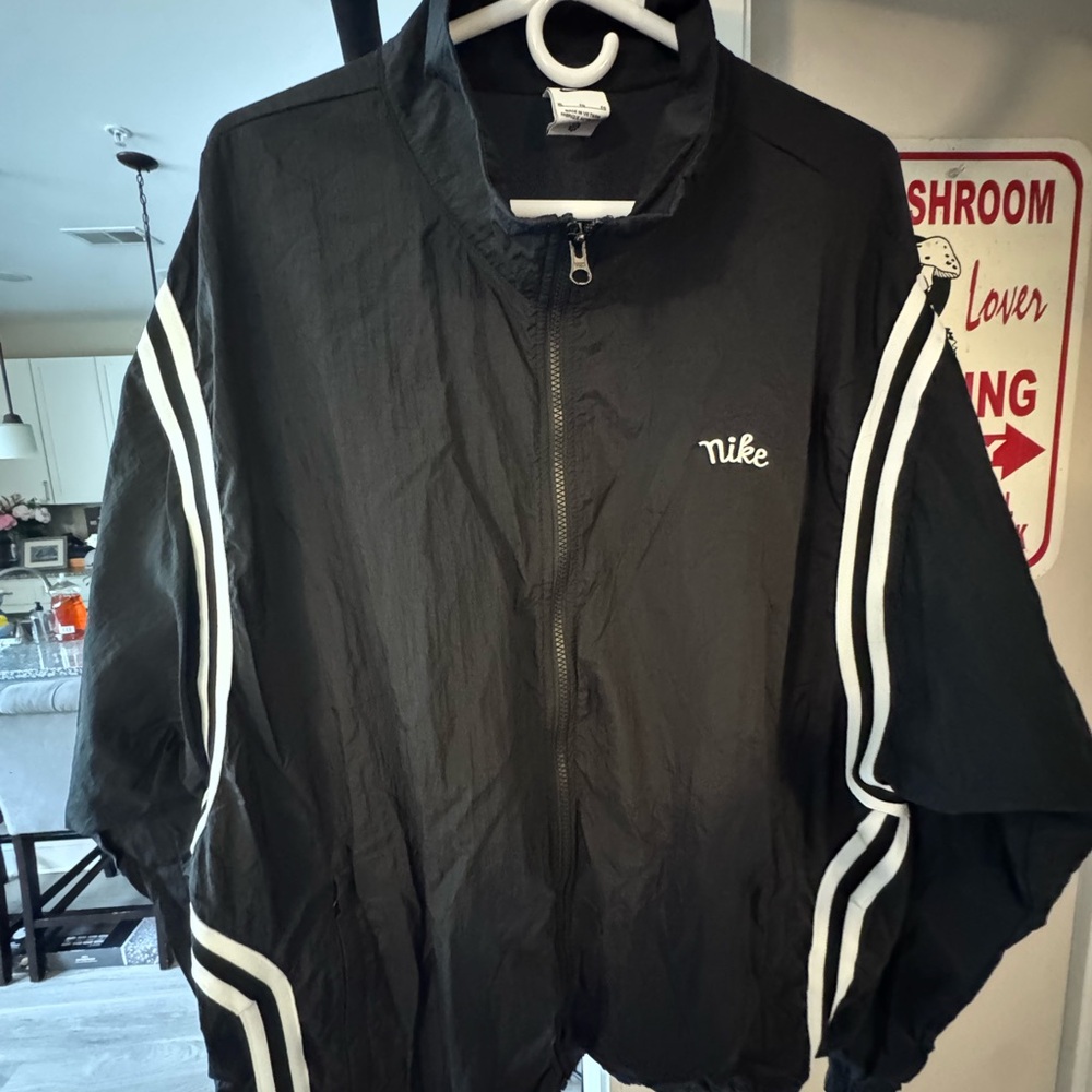 Nike Black and White Zip-Up Jacket